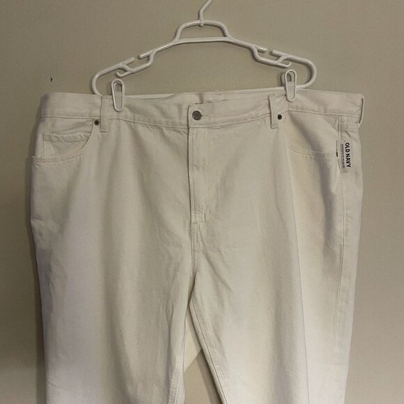 Old Navy Women Plus SZ 24 White High Rise Slouchy Straight Denim Jeans NWT - Picture 4 of 10
